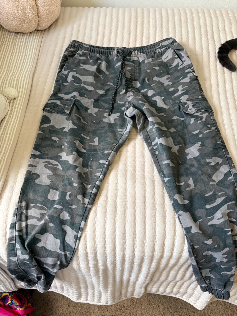 Tony Hawk Camouflage Cargo Pants / Gray Skater Tactical Joggers / Size M